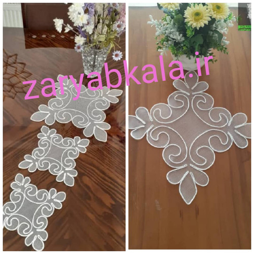 ست سه تکه رو میزی قیطان دوزی