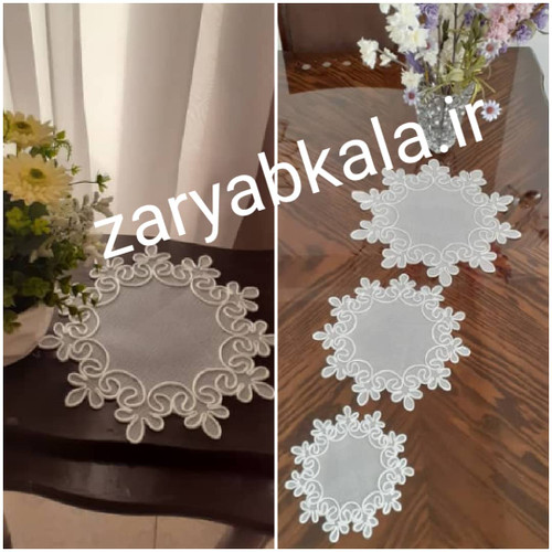 ست سه تکه رو میزی قیطان دوزی