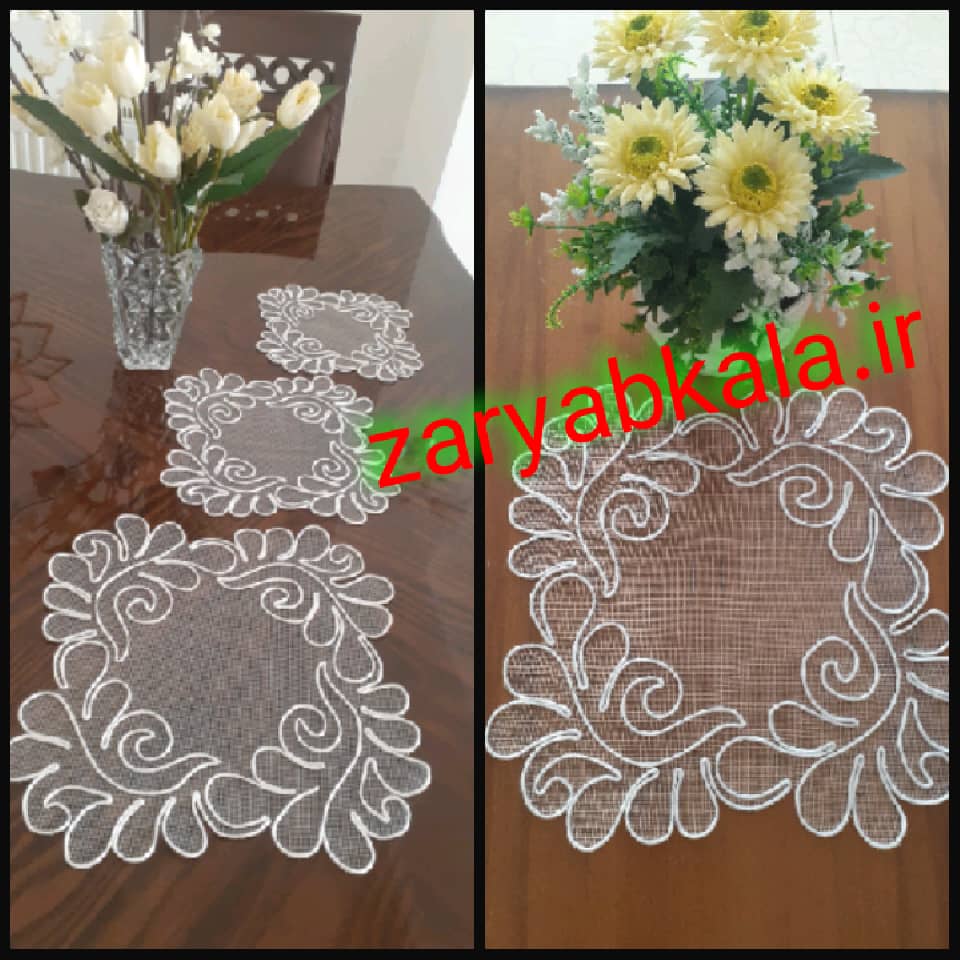 ست سه تکه رو میزی قیطان دوزی